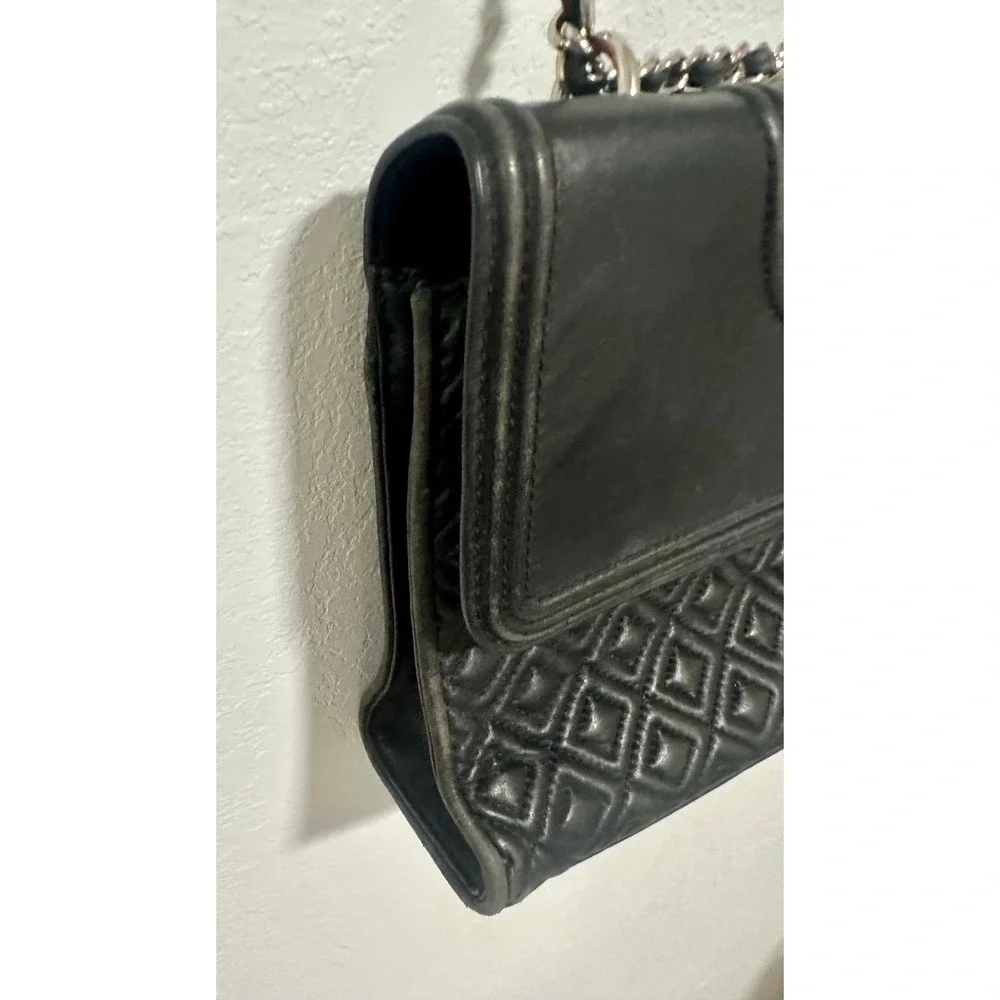 Tory Burch Kira Quilted Black‎ Leather Convertible Chain Shoulder Bag